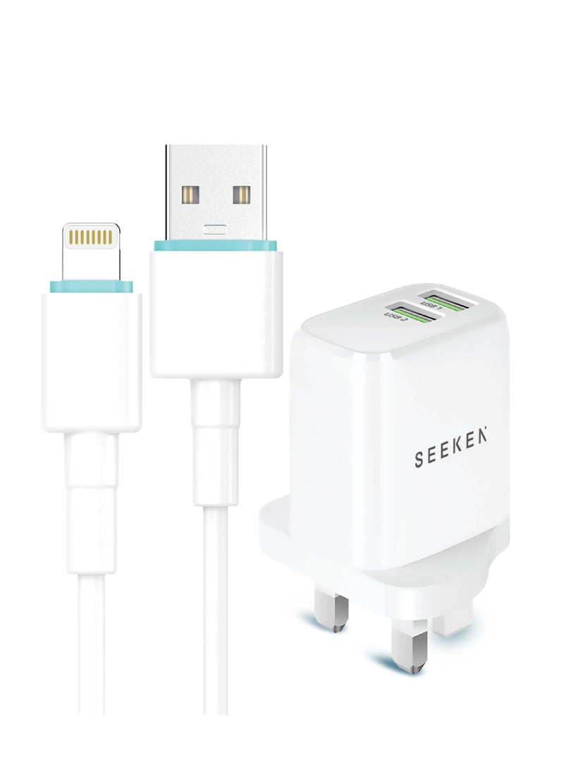 Seeken Universal Travel Adapter with Dual USB Ports 2.4A – International Plug Charger AC 100-240V, Fast Charging Multi Plug with Safety Protection (UK/EU/US/AU Compatible) - Image 2