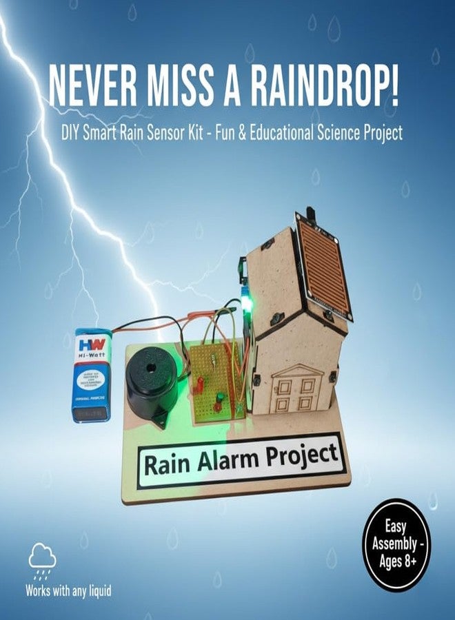 ESPtronics جهاز إنذار المطر من إي إس بيترونيكس مع جرس تنبيه، طقم مشروع علمي إلكتروني، نموذج عملي لطلاب الصف الثاني عشر في الفيزياء، تجربة تعليمية عملية في مجالات العلوم والتكنولوجيا والهندسة والرياضيات (STEM) للأطفال والطلاب. - Image 5