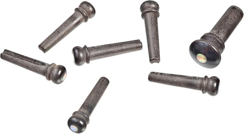 Planet Waves D'Addario Ebony Bridge Pins with End Pin Set, Abalone Inlay - Image 1