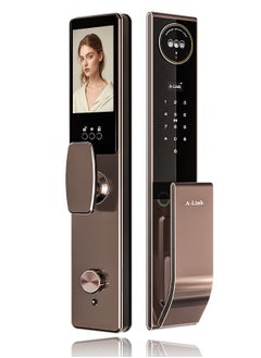 ALINK Smart Door Lock  Smart Lock with Face, Palm Print, Fingerprint, Passcode, IC Card & Remote Unlock – CNC Carved, Anodized Aluminum, Fire-Resistant & Anti-Corrosive  - Image 1