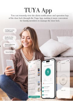 ALINK Smart Door Lock  Smart Lock with Face, Palm Print, Fingerprint, Passcode, IC Card & Remote Unlock – CNC Carved, Anodized Aluminum, Fire-Resistant & Anti-Corrosive  - Image 5