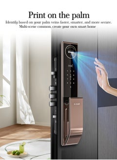 ALINK Smart Door Lock  Smart Lock with Face, Palm Print, Fingerprint, Passcode, IC Card & Remote Unlock – CNC Carved, Anodized Aluminum, Fire-Resistant & Anti-Corrosive  - Image 4