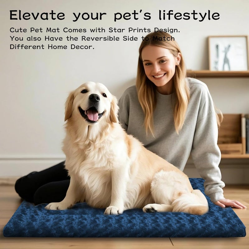 pobopobo Dog Beds Crate Pad, Dog Bed Mat for Large Dogs Sleeping, Soft, Durable, Washable & Anti-Slip Crate Pads, Reversible Kennel Mat L(35â€*23â€œ*1.5â€) - Image 3