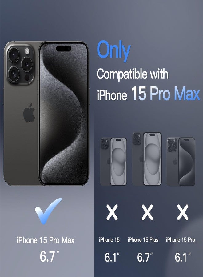 جي تيك جراب مغناطيسي من JETech لهاتف iPhone 15 Pro Max مقاس 6.7 بوصة متوافق مع MagSafe، غطاء خلفي شفاف غير لامع رفيع مقاوم للصدمات (أسود) - Image 2
