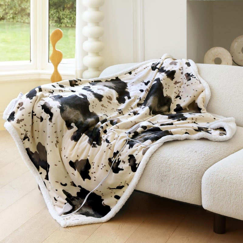 blunique Heated Blanket Throw Blanket - Fast Heating Electric Blanket, Soft Flannel Heated Throw with 4 Time Settings,10 Heating Settings, Warm Gifts for Women & Mom & Grandma(50"x60" Light Brown) - Image 2