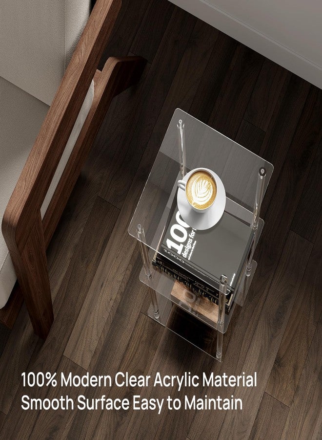 HMYHUM Acrylic Side Table for Small Spaces, 11.8" L x 11.8" W x 28" H, Small Nightstand/Bedside/End Table for Living Room, Bedroom, 3-Tier, Square, Clear - Image 5