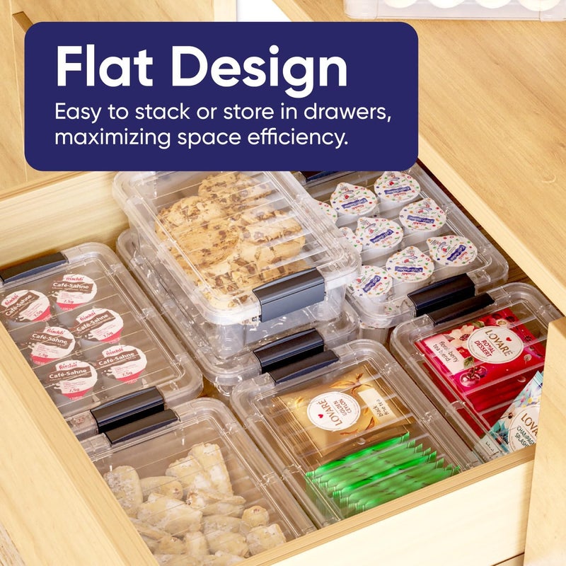 Superio Mini Storage Container Plastic Crayon Box Art Supplies and Sewing Case Stackable Clear Small Organizer for Beads, Stationery, Chalk, and Food, 0.7 Quart - Image 2