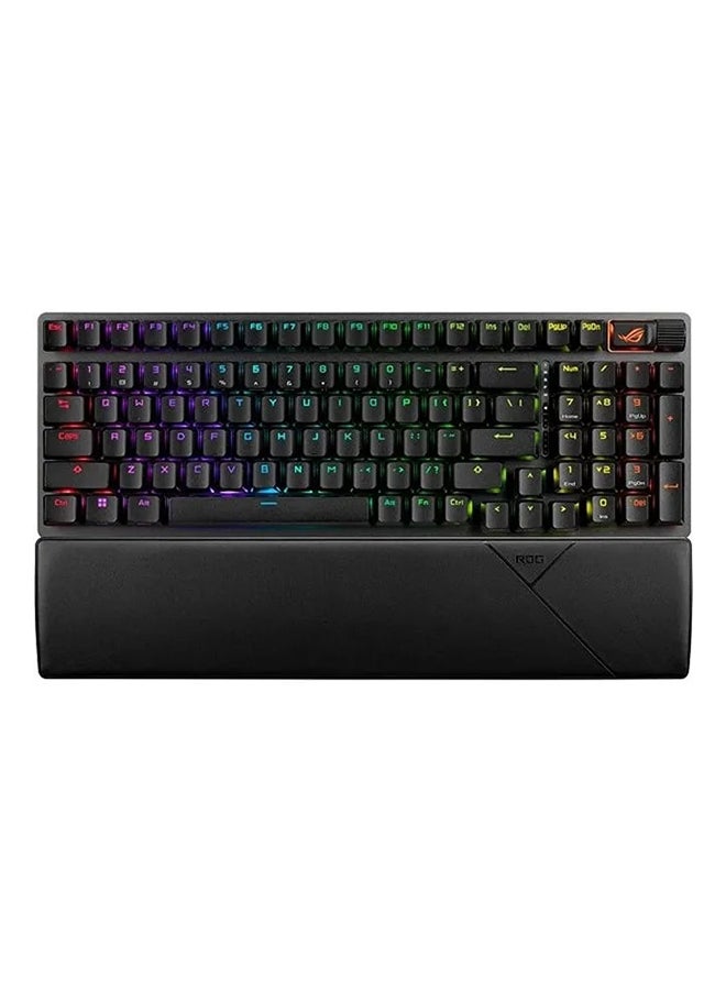 أسوس ASUS X901 ROG Strix Scope II 96 Wireless: تصميم مدمج بنسبة 96%، ومفاتيح NXSW بدقة 36000 نقطة في البوصة، وأغطية مفاتيح PBT، وتقنية ROG SpeedNova اللاسلكية، ومعدل استقصاء 1000 هرتز، ورغوة تخميد الصوت - Image 1
