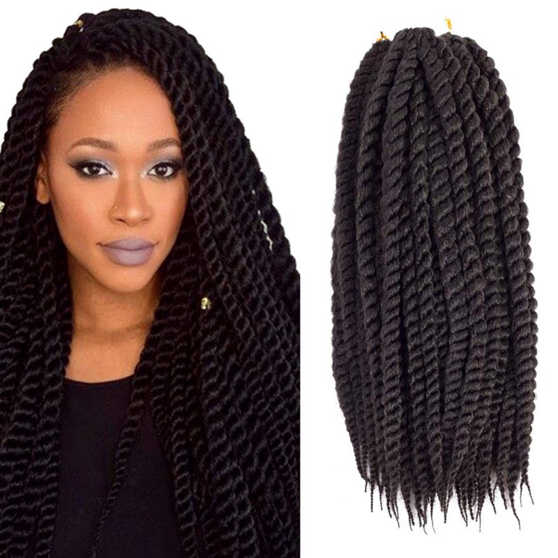 Admutty Dingxiu 6 Packs18 inch Havana Mambo Twist Crochet Hair Braids Senegalese Twist Crochet Braiding Hair 18 2 