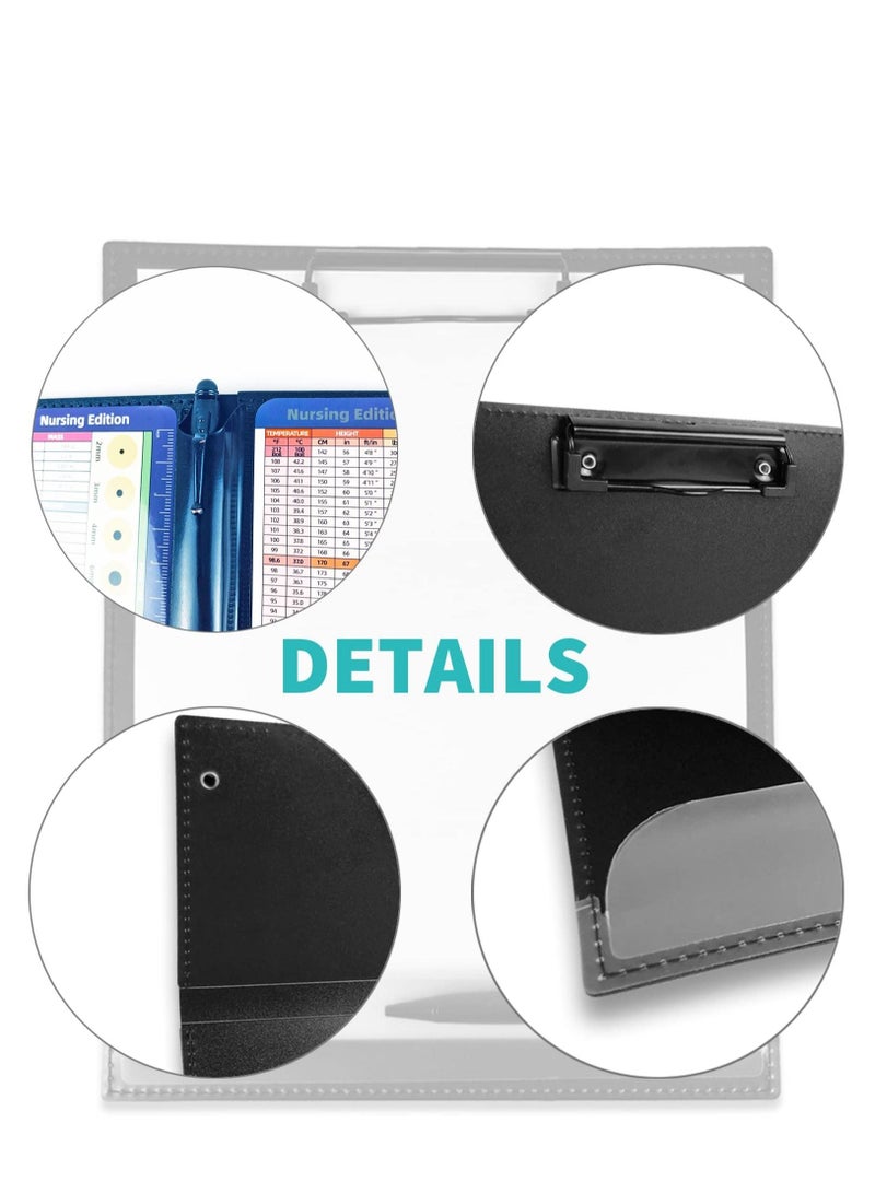 SYOSI Nursing Clipboard Foldable Nursing Clipboard with Nursing and Medical Edition Cheat Sheets 3 Layers Foldable Nurse Clip Boards Notepad for Students, Nurses and Doctors (Black) - Image 5