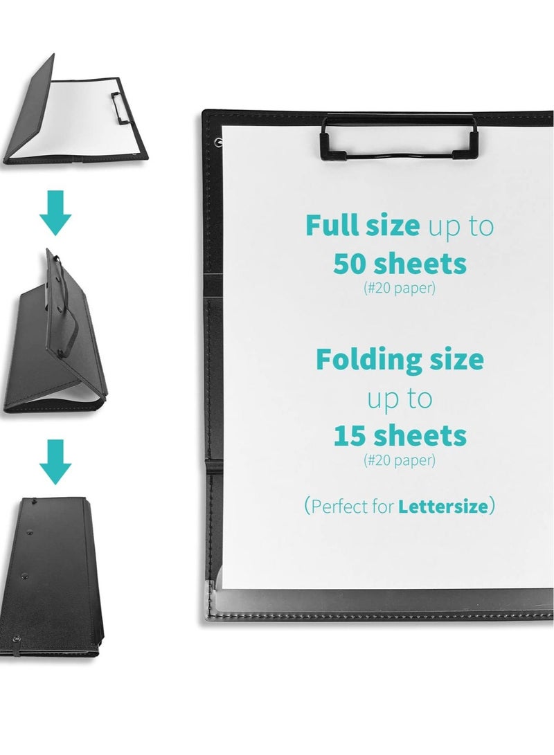 SYOSI Nursing Clipboard Foldable Nursing Clipboard with Nursing and Medical Edition Cheat Sheets 3 Layers Foldable Nurse Clip Boards Notepad for Students, Nurses and Doctors (Black) - Image 3