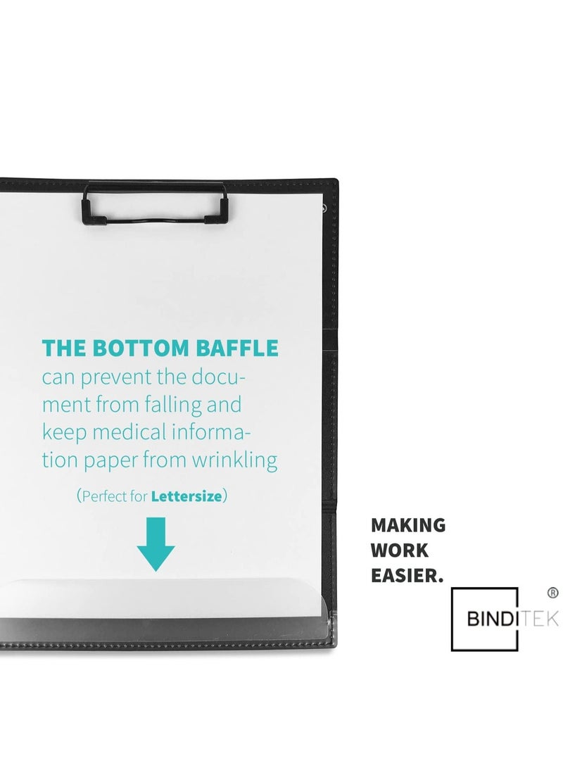 SYOSI Nursing Clipboard Foldable Nursing Clipboard with Nursing and Medical Edition Cheat Sheets 3 Layers Foldable Nurse Clip Boards Notepad for Students, Nurses and Doctors (Black) - Image 4