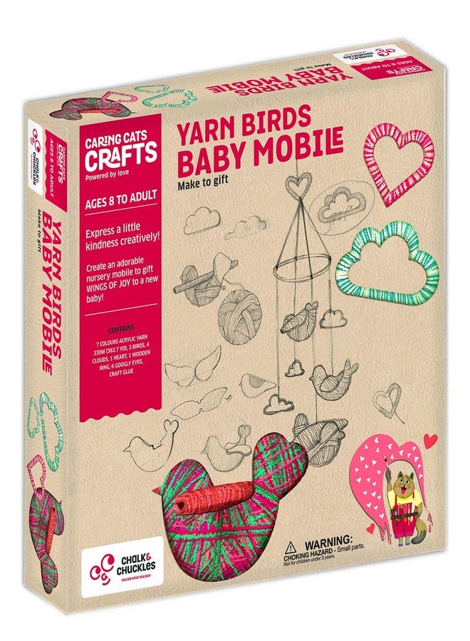 CHALK AND CHUCKLES Chalk & Chuckles Yarn Birds Baby Mobile - String Craft for Kids - Image 1