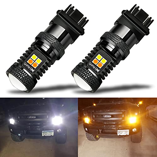 iBrightstar Extremely Bright 3030 Chipsets 1157 2057 2357 7528 BAY15D P21/5W Switchback LED Bulbs with Projector Replacement for Daytime Running Lights/DRL and Turn Signal Lights, White/Amber - Image 1