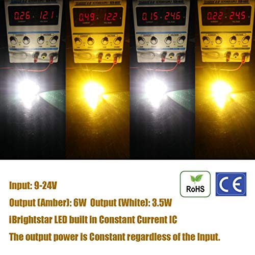 iBrightstar Extremely Bright 3030 Chipsets 1157 2057 2357 7528 BAY15D P21/5W Switchback LED Bulbs with Projector Replacement for Daytime Running Lights/DRL and Turn Signal Lights, White/Amber - Image 4