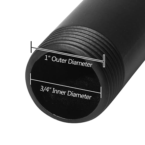 HITOMEN 34 x 12 Industrial Metal Pipe 10 PCS Heavy Duty Iron Black Threaded Pipes for DIY Wall Mounted Vintage Retro Shelving Rustic Shelf Brackets - Image 3