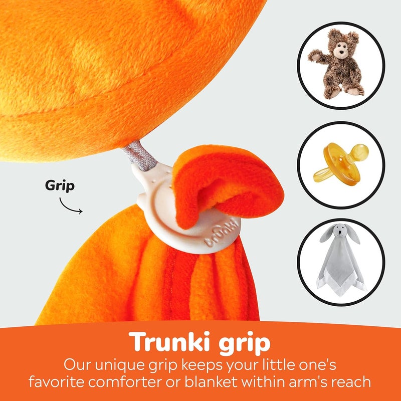 trunki Kid's Travel Neck Pillow and Chin Rest | Support Sleepy Heads in The Car Seat, Plane, Bike or Pram | Yondi Small Mylo Monkey (Orange) - Image 4
