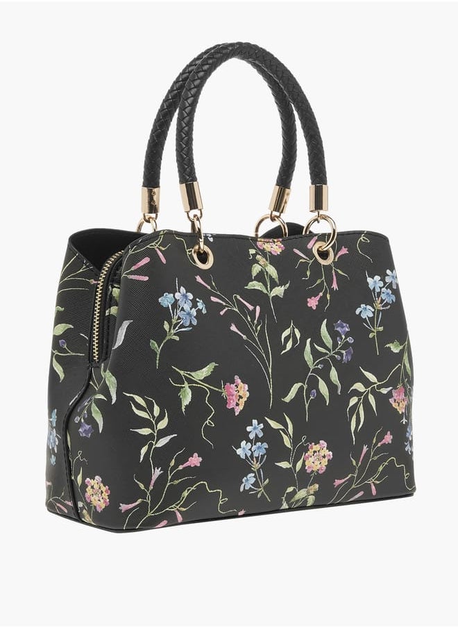 Flora Bella By Shoexpress Womens Floral Print Tote Bag With Zip Closure  - Image 3