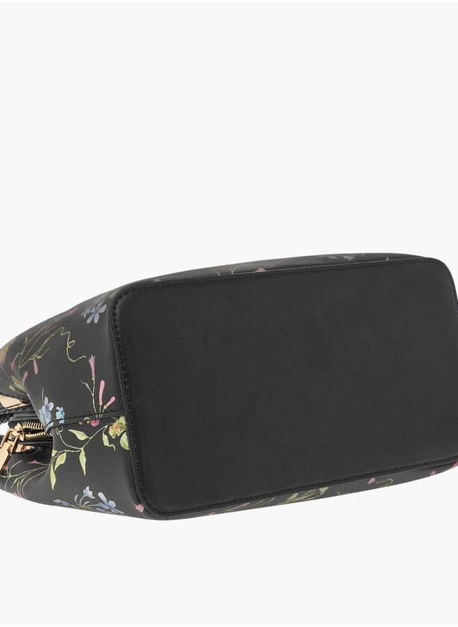 Flora Bella By Shoexpress Womens Floral Print Tote Bag With Zip Closure  - Image 5