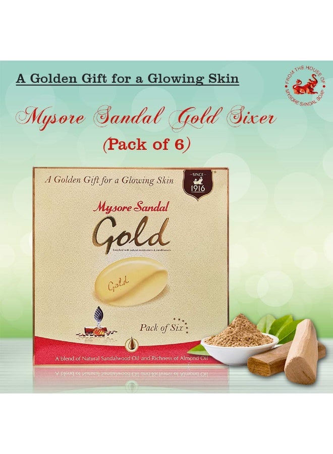 Mysore Sandal Gold Bathing Soap 125g Pack of 6 | Sandalwood | Moisturising | Value Pack Natural Soap - Image 4