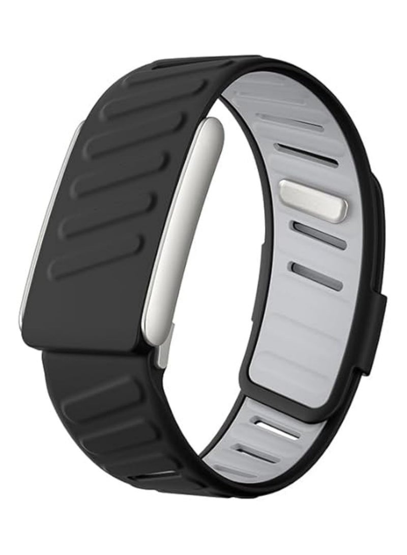Bukela Rugged Comfort Silicone Wristband Compatible with WHOOP 5.0 Band, Durable Soft Silicone Sports Loop Replacement Bands for Men Women with Metal Frame Connector (Black) - Image 1