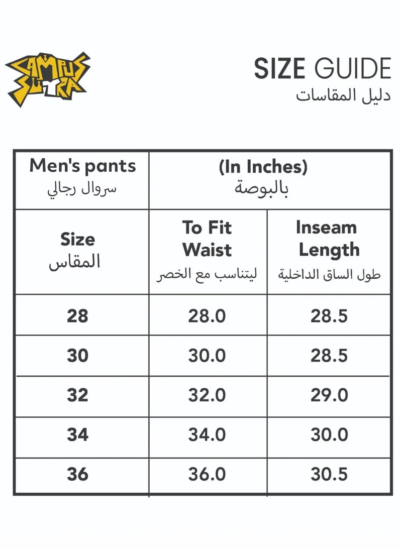 Campus Sutra Men's Greige Tailored Linen-Blend Trousers