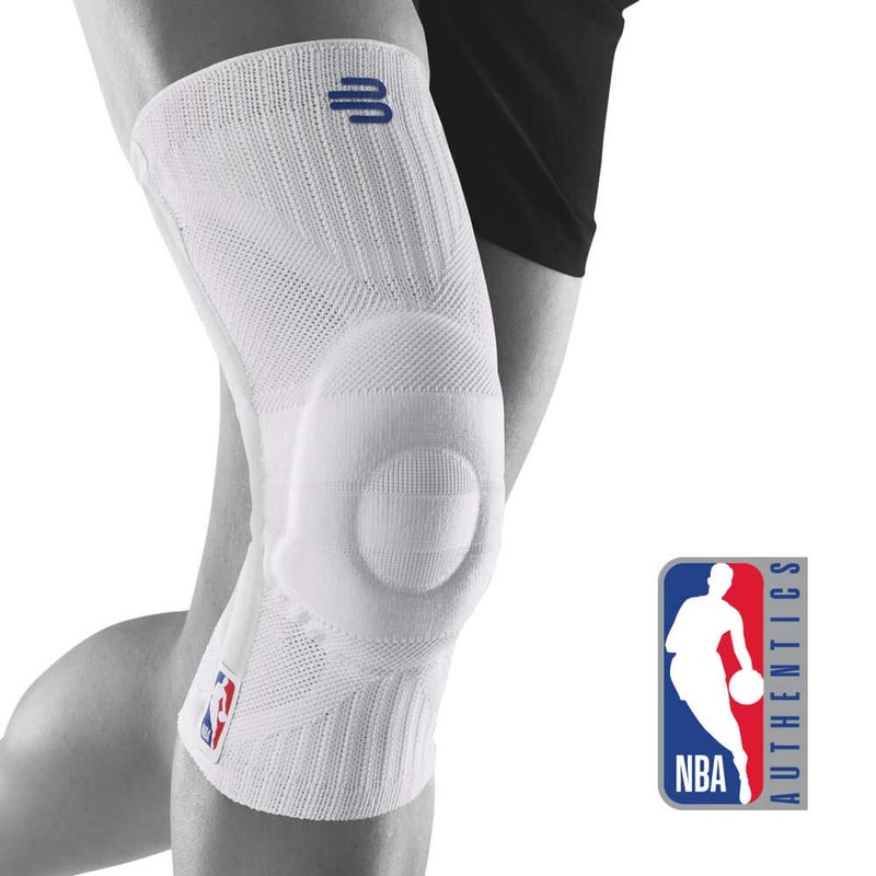 Bauerfeind Sports Knee Support NBA - Officially Licensed Basketball Knee Brace - Relief and Stabilization - Targeted Compression - Lightweight & Durable - White, X-Large - Image 1