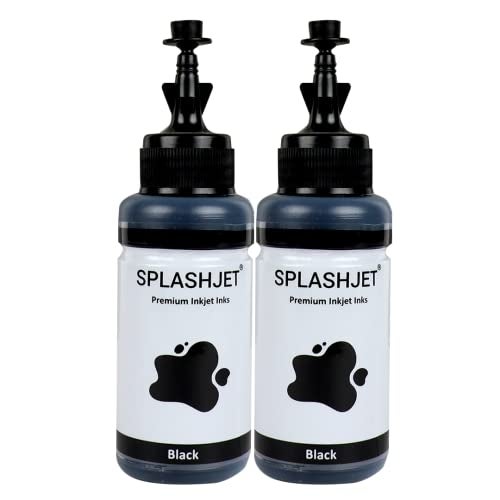Splashjet T774 Compatible Refill Pigment Ink for Epson M200, M100 M105, M205, L655 Printer - Compatible Ink Bottle for Epson T774 Ink Code (Black - Pigment) (70gm x 2 Bottle) - 501857 - Image 2