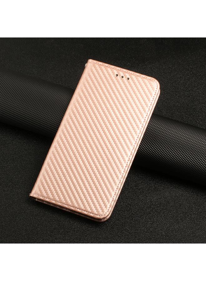 S-TOP Case For Samsung Galaxy A55 Carbon Fiber Texture Flip Holder Leather Phone Case - Image 2