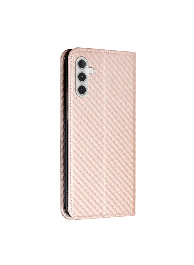 S-TOP Case For Samsung Galaxy A55 Carbon Fiber Texture Flip Holder Leather Phone Case - Image 4