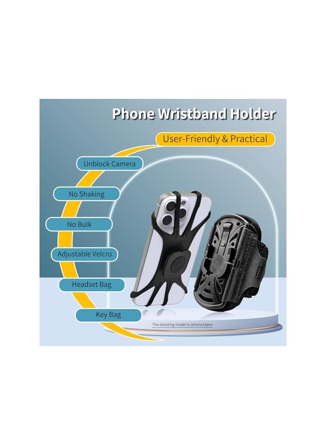 Green Tiger Wristband Phone Holder, for Running 360°Rotation and Detachable Sports Armband, with Key Holder for iPhone 16/15/14/13/12/11/Pro/XS/XR/X/8/7/6/Plus, for Samsung Galaxy, Fits 4''-6.5''Phone - Image 5