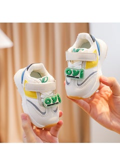 Generic Soft Sole Baby Sneakers Colorblock Velcro Yellow 