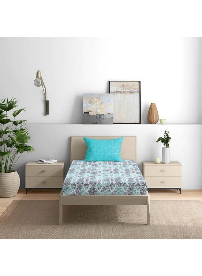 Wakefit Bedsheet for Single Bed, Bedsheet for Single Bed Cotton, Single Bedsheet with Pillow Covers, 144 TC 100% Cotton with 1 Pillow Covers (Elastic Fitted Sheet 72X36 : Seher), Multicolor - Image 2