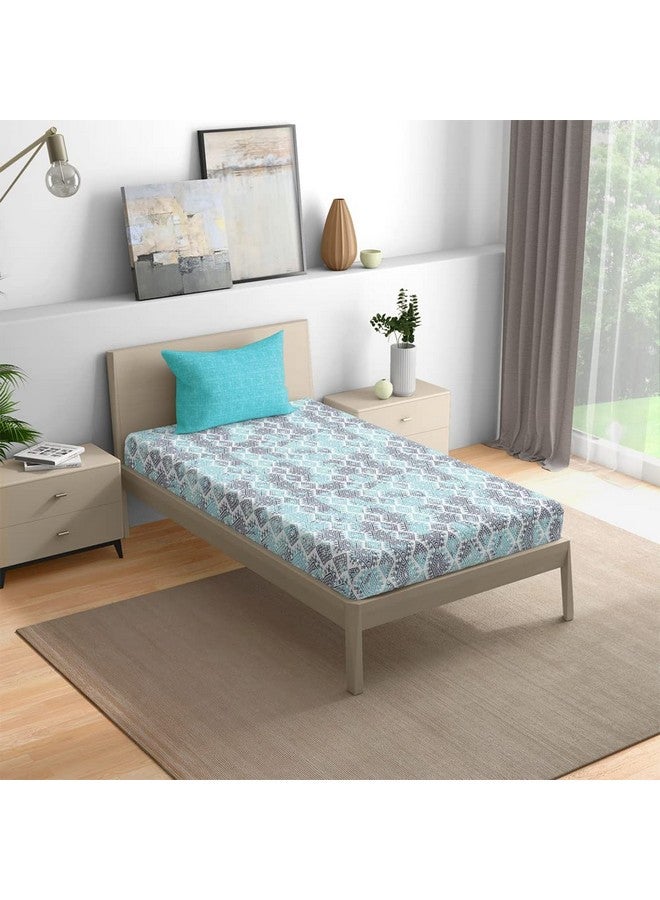 Wakefit Bedsheet for Single Bed, Bedsheet for Single Bed Cotton, Single Bedsheet with Pillow Covers, 144 TC 100% Cotton with 1 Pillow Covers (Elastic Fitted Sheet 72X36 : Seher), Multicolor - Image 1