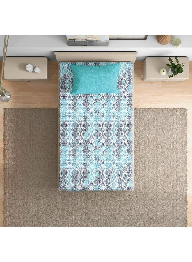 Wakefit Bedsheet for Single Bed, Bedsheet for Single Bed Cotton, Single Bedsheet with Pillow Covers, 144 TC 100% Cotton with 1 Pillow Covers (Elastic Fitted Sheet 72X36 : Seher), Multicolor - Image 4