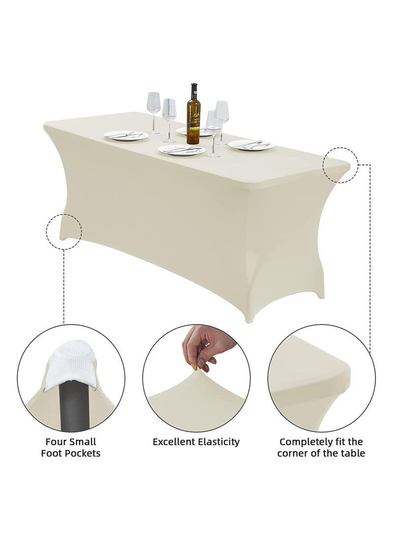 BAEKO - Spandex Table Cloth, 6ft Table Cover Rectangular Stretch Table Cloth Tight Fit Tablecloth for Parties, Trade Shows, Weddings and Events of All Kinds(black) - Image 1