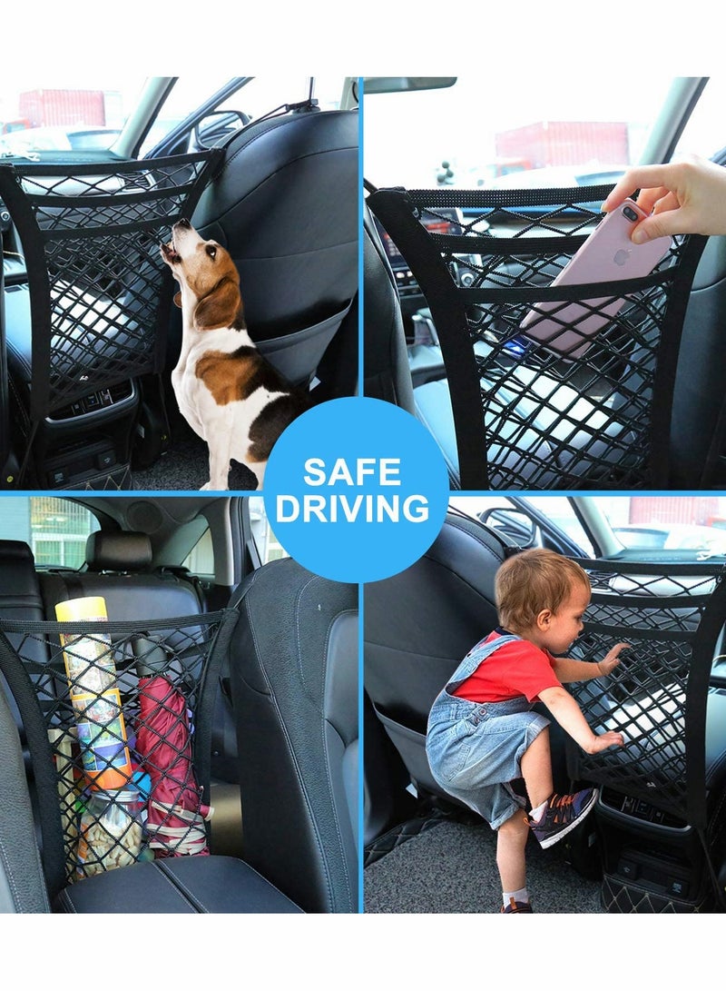 Excefore Car Mesh Organizer, 3-Layer Car Net Pocket Handbag Holder, Four-Side Elasticity Car Purse Net  - Image 5