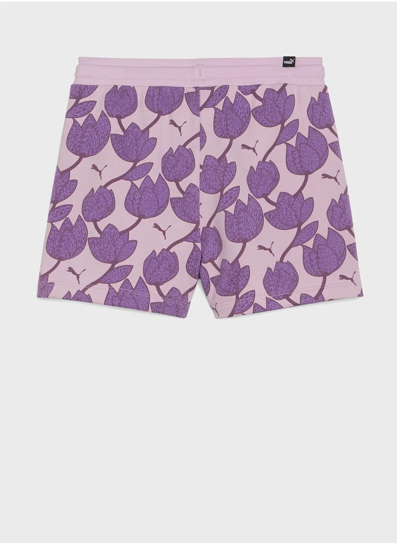 PUMA Kids Essential Blossom Printed Shorts