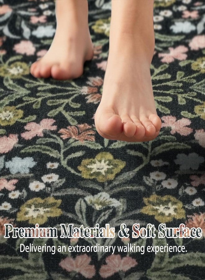 Homcomoda Kitchen Mats for Floor 2PCS, 24"x36"+24"x71" Extra Large Non Slip Washable Kitchens Sink Rug, Vintage Floral Rugs Comfort Standing Mat for Hallways, Entryway,Laundry, Office, Green - Image 3