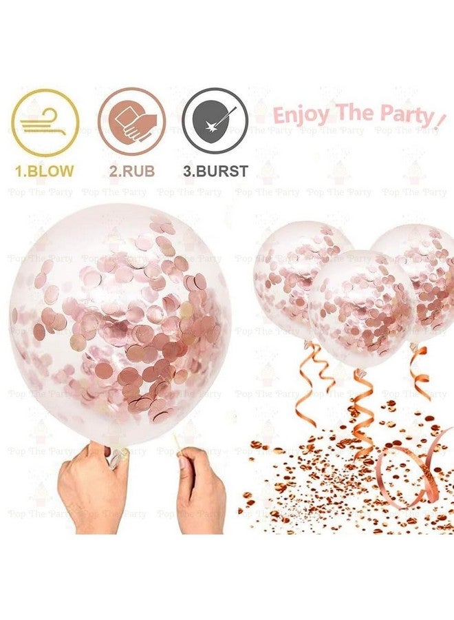 Pop The Party Pop The Party Nylon 40Th Number Balloon With 40 Digit Balloon For Including Star, Heart And Confetti Balloons (40 Year 10 Pcs Balloon Set Rose Gold) - Image 4