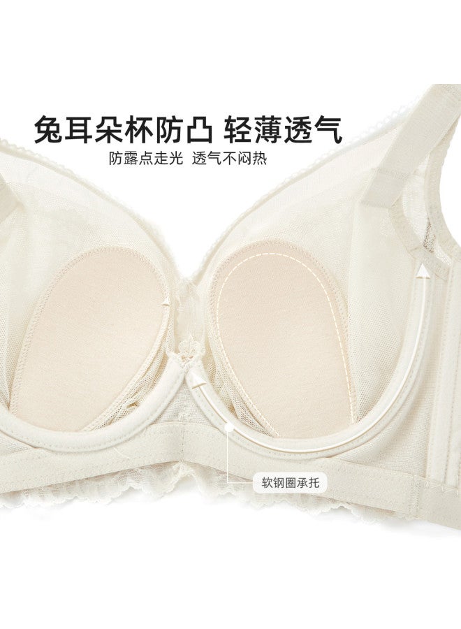 Fenton Ultra-thin Bunny Ears Mesh Lace Breathable Minimizer Bra For Large Bust With Side Smoothing And Lift Adjustable Women's Underwear - Image 5