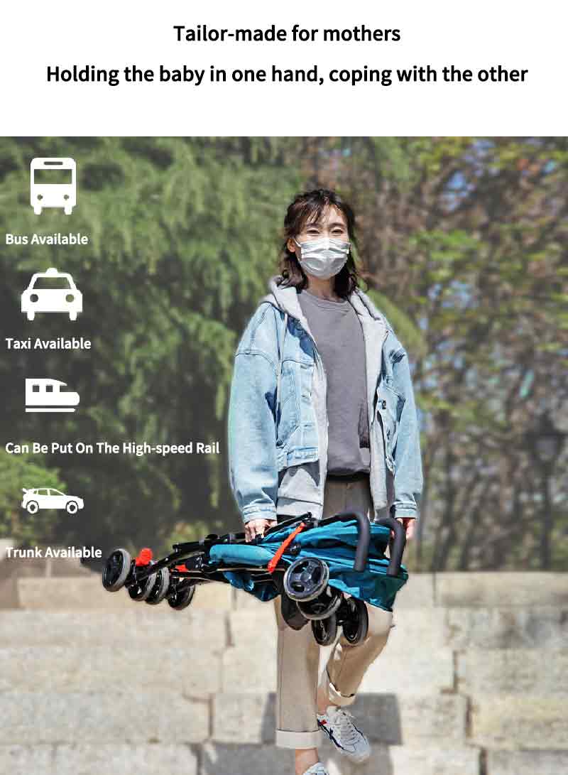 ما بيبي ضوء قابلة للطي عربة طفل تنفس ، ذات جودة عالية في اتجاه واحد عربة طفل - Image 2