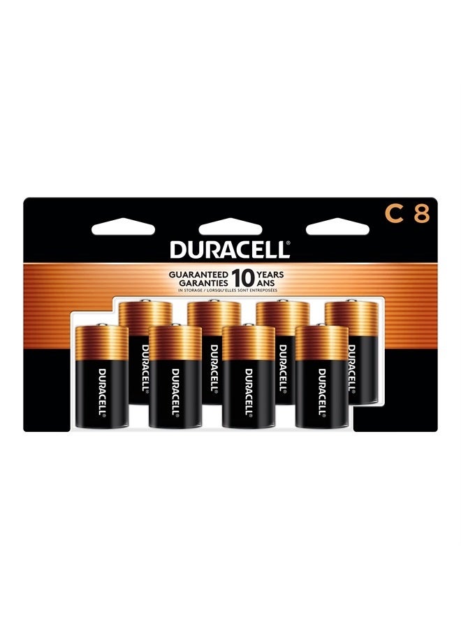 Duracell بطاريات دوراسيل كوبر توب C، عبوة 8 قطع، بطارية C بقوة طويلة الأمد، بطارية قلوية C متعددة الاستخدامات للأجهزة المنزلية والمكتبية - Image 1