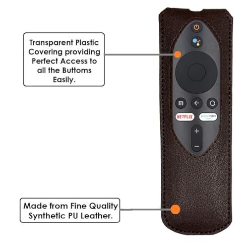 Zaoma Protective Case for Mi Led TV 4A Pro Remote Control (32" / 43" / 55") - Premium PU Leather Cover Holder, Brown - Image 3