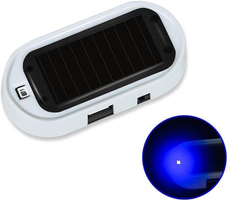 woobles Automotive Solar Analog Anti-theft Device Warning Light LED Interior Modified Induction Strobe Universal Light Anti-theft Light Blue free size - Image 1