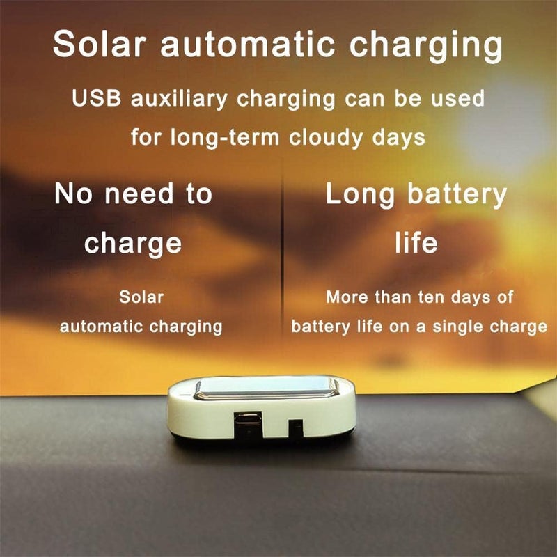 woobles Automotive Solar Analog Anti-theft Device Warning Light LED Interior Modified Induction Strobe Universal Light Anti-theft Light Blue free size - Image 5