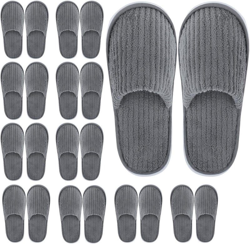 Excefore Disposable Slippers, Closed Toe Spa Slippers Coral Fleece Washable Home Slippers for Women Men Guests Hotels House Slippers Housewarming Party Indoors Bathroom Traveling - Image 1