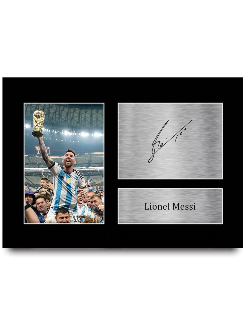 Today Idea Unframed A4 Autographed Picture of Lionel Messi | Perfect Gift for Argentina Football Fans and Supporters (Unframed A4 (Argentina Barcelona)) - Image 1
