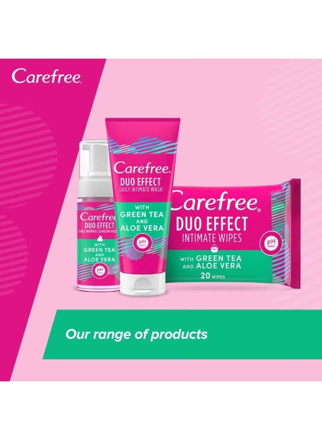 Carefree Daily Intimate Wipes Duo Effect With Green Tea And Aloe Vera 20 Piece - Image 3