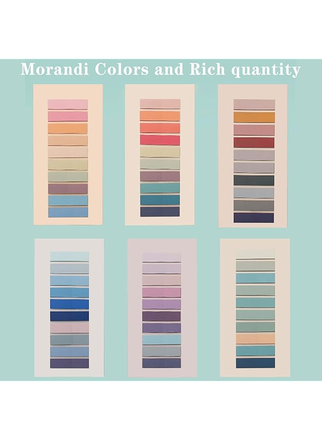 erorex 1200Pcs Page Markers Morandi Sticky Note Tabs Colored Writable And Repositionable Book Flags Tabs Strip Index Tabs Page Tabs - Image 3